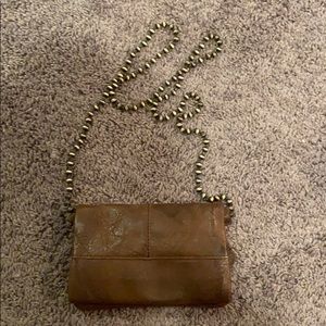 Brown leather cross body bag
